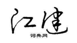 曾庆福江健草书个性签名怎么写