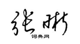 梁锦英张晰草书个性签名怎么写