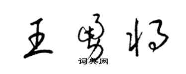 梁锦英王勇将草书个性签名怎么写