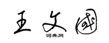 梁锦英王文国草书个性签名怎么写