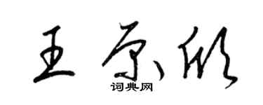 梁锦英王原欣草书个性签名怎么写