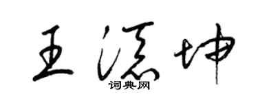 梁锦英王添坤草书个性签名怎么写