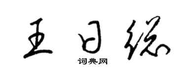 梁锦英王日总草书个性签名怎么写