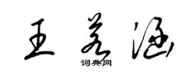 梁锦英王若涵草书个性签名怎么写