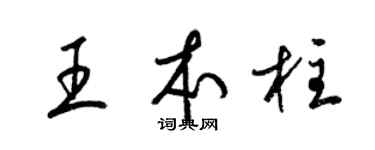 梁锦英王本柱草书个性签名怎么写