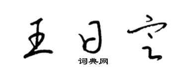 梁锦英王日定草书个性签名怎么写