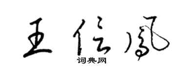 梁锦英王信凤草书个性签名怎么写