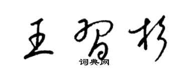 梁锦英王习杉草书个性签名怎么写