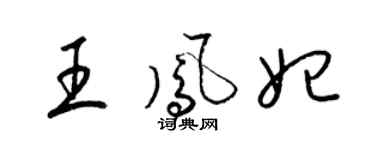 梁锦英王凤妃草书个性签名怎么写