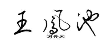 梁锦英王凤池草书个性签名怎么写