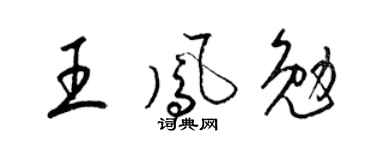 梁锦英王凤勉草书个性签名怎么写