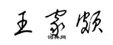 梁锦英王家颇草书个性签名怎么写