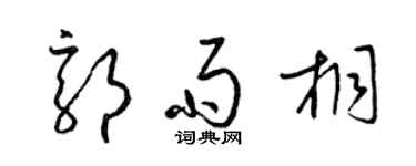 梁锦英郭雨桐草书个性签名怎么写