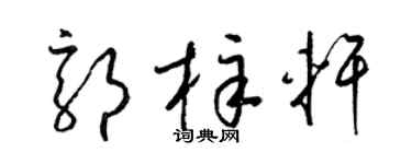 梁锦英郭梓轩草书个性签名怎么写