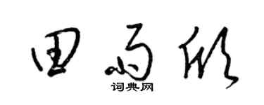 梁锦英田雨欣草书个性签名怎么写