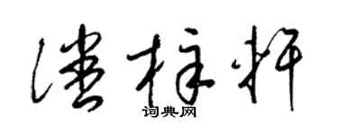 梁锦英潘梓轩草书个性签名怎么写