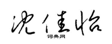 梁锦英沈佳怡草书个性签名怎么写