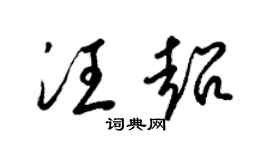 梁锦英汪超草书个性签名怎么写