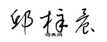 梁锦英邱梓晨草书个性签名怎么写