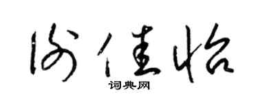 梁锦英谢佳怡草书个性签名怎么写