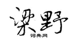 曾庆福梁野行书个性签名怎么写