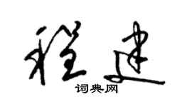 梁锦英程建草书个性签名怎么写