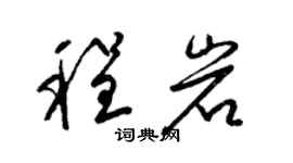 梁锦英程岩草书个性签名怎么写