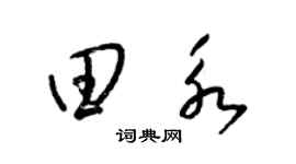 梁锦英田永草书个性签名怎么写