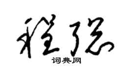 梁锦英程聪草书个性签名怎么写