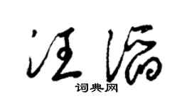 梁锦英汪滔草书个性签名怎么写