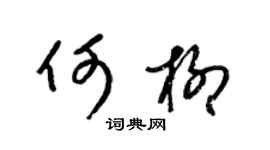 梁锦英何柳草书个性签名怎么写