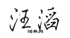 骆恒光汪滔行书个性签名怎么写