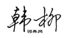 骆恒光韩柳行书个性签名怎么写