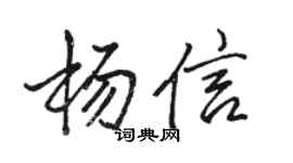 骆恒光杨信行书个性签名怎么写