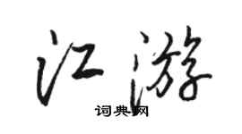 骆恒光江游行书个性签名怎么写