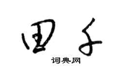 梁锦英田千草书个性签名怎么写