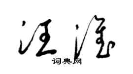 梁锦英汪淮草书个性签名怎么写