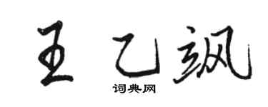 骆恒光王乙飒行书个性签名怎么写