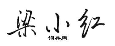 骆恒光梁小红行书个性签名怎么写