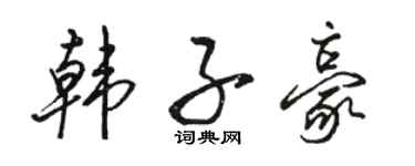 骆恒光韩子豪行书个性签名怎么写