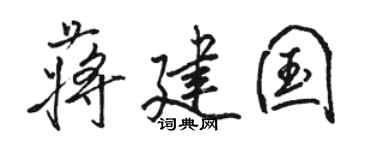 骆恒光蒋建国行书个性签名怎么写