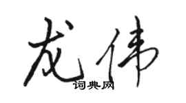 骆恒光龙伟行书个性签名怎么写