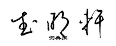 梁锦英武明轩草书个性签名怎么写