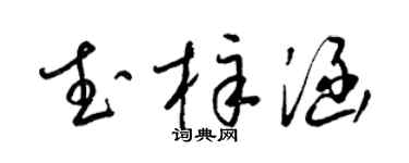 梁锦英武梓涵草书个性签名怎么写