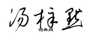 梁锦英汤梓默草书个性签名怎么写