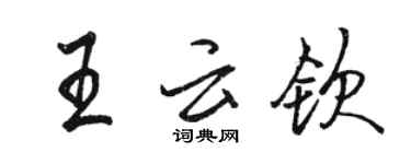 骆恒光王云钦行书个性签名怎么写