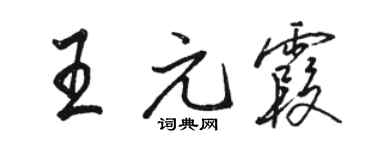 骆恒光王元霞行书个性签名怎么写