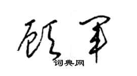 梁锦英顾军草书个性签名怎么写