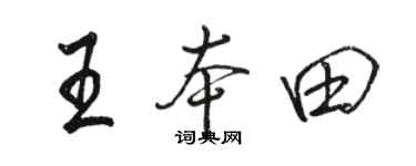 骆恒光王本田行书个性签名怎么写