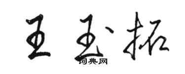 骆恒光王玉拓行书个性签名怎么写